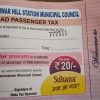 Mahabaleshwar Road Tax Receipt